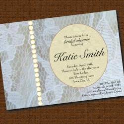 Printable Lace and Buttons Bridal Shower Invitation