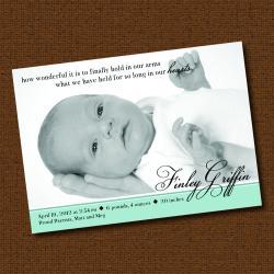 Printable "How Wonderful" Photo Birth Announcement
